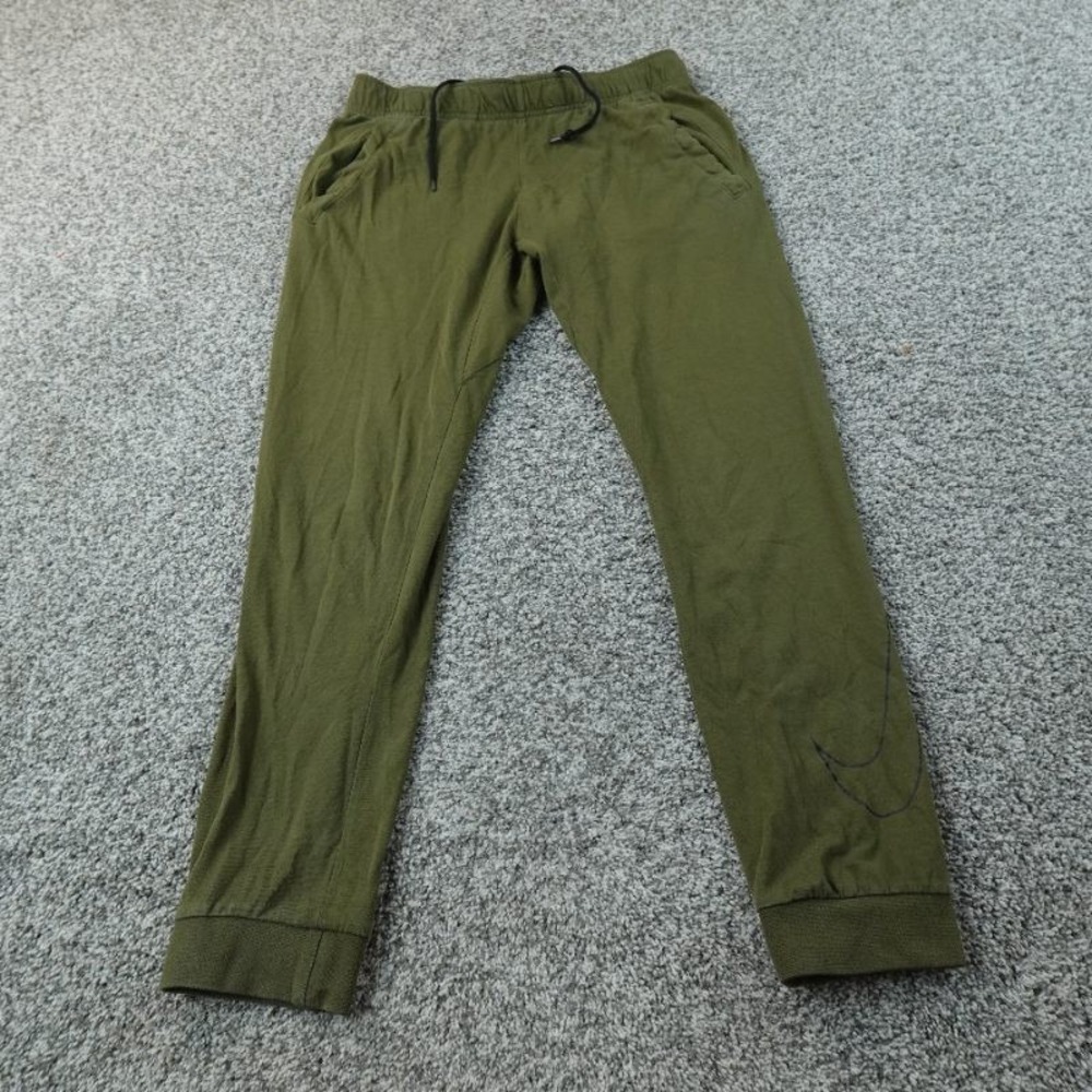 Nike‎ Pants Mens S Green Dri Fit Drawstring Jogger Sweatpants Workout Gym Train